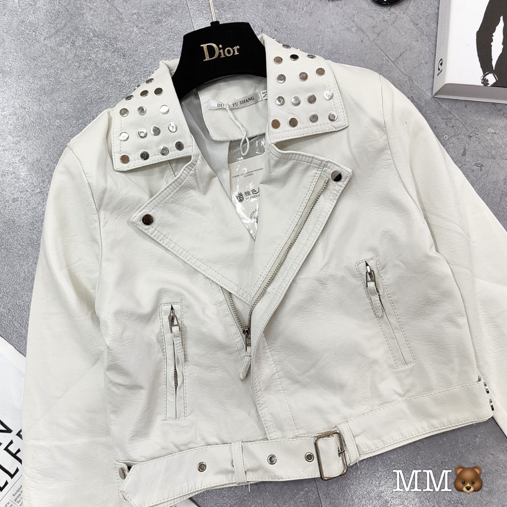 Women Leather Bomber - Picture 2 of 4